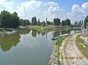 Zusammenfluss von Rába und Kleiner Donau